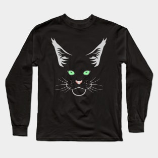 Maine Coon Cat Head Long Sleeve T-Shirt